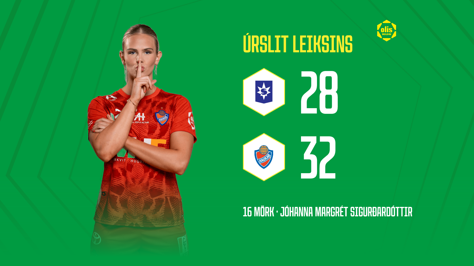 Stjarnan 28-32 Haukar