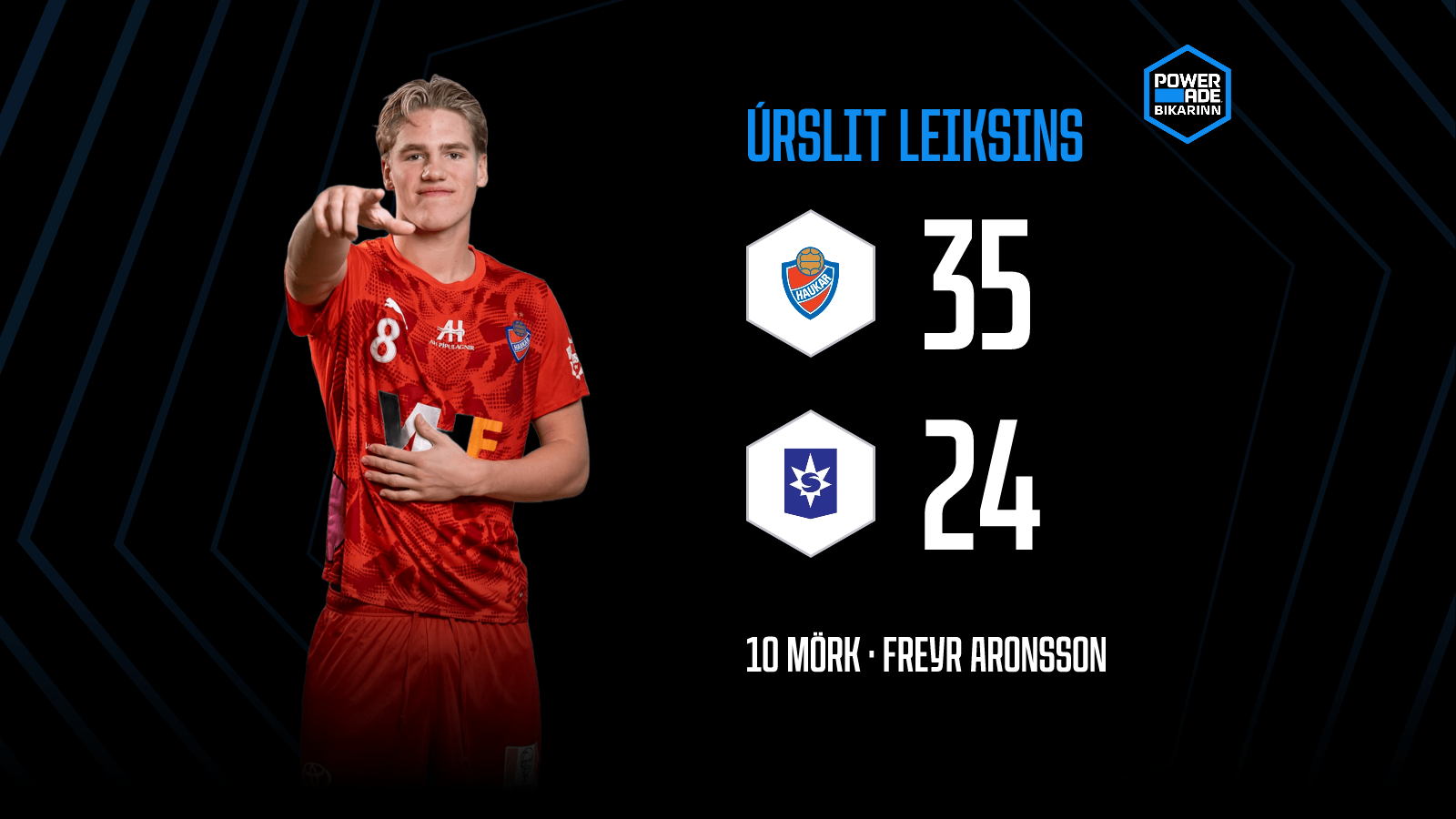 Haukar 35-24 Stjarnan