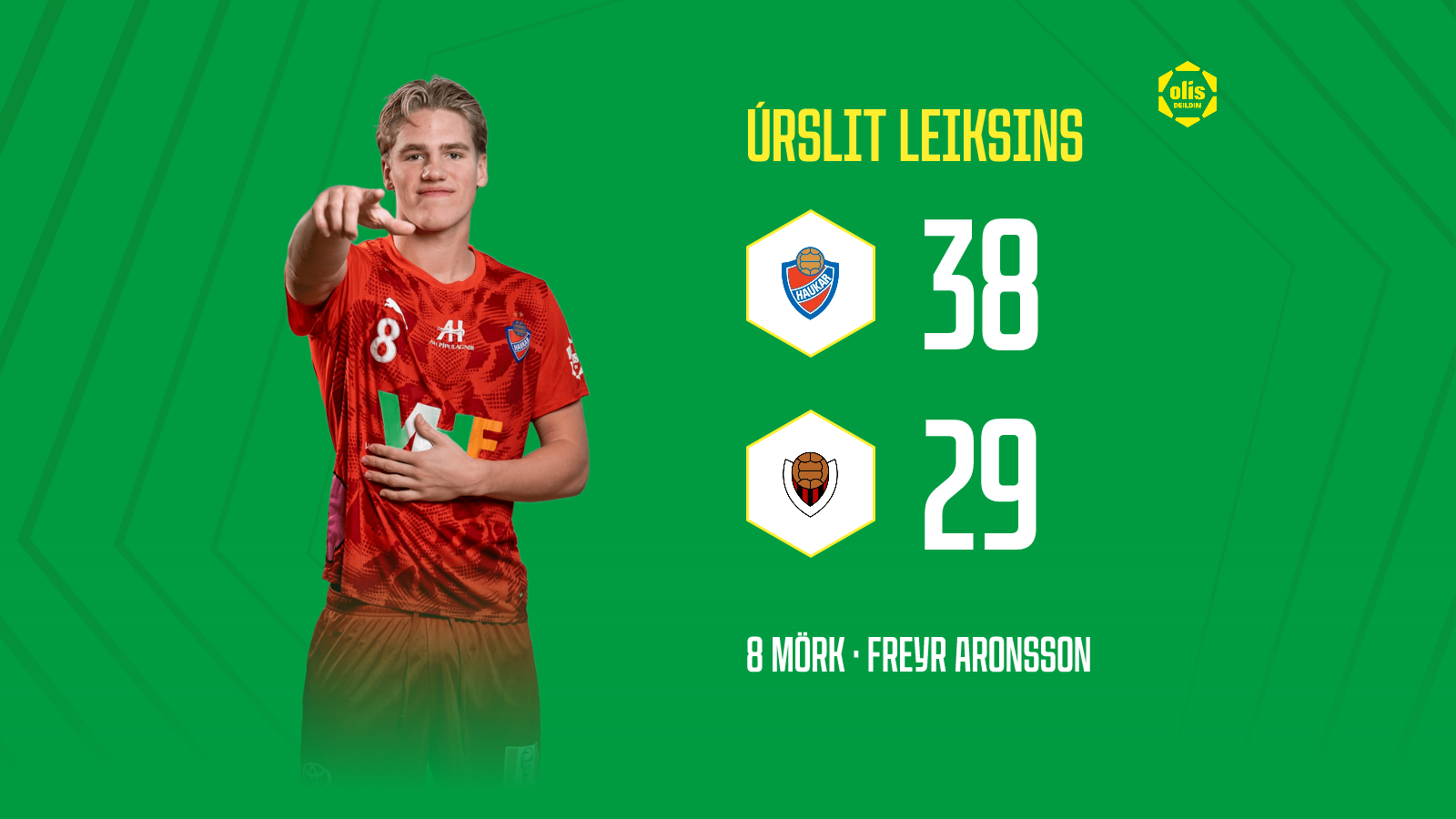 Haukar 38-29 Víkingur