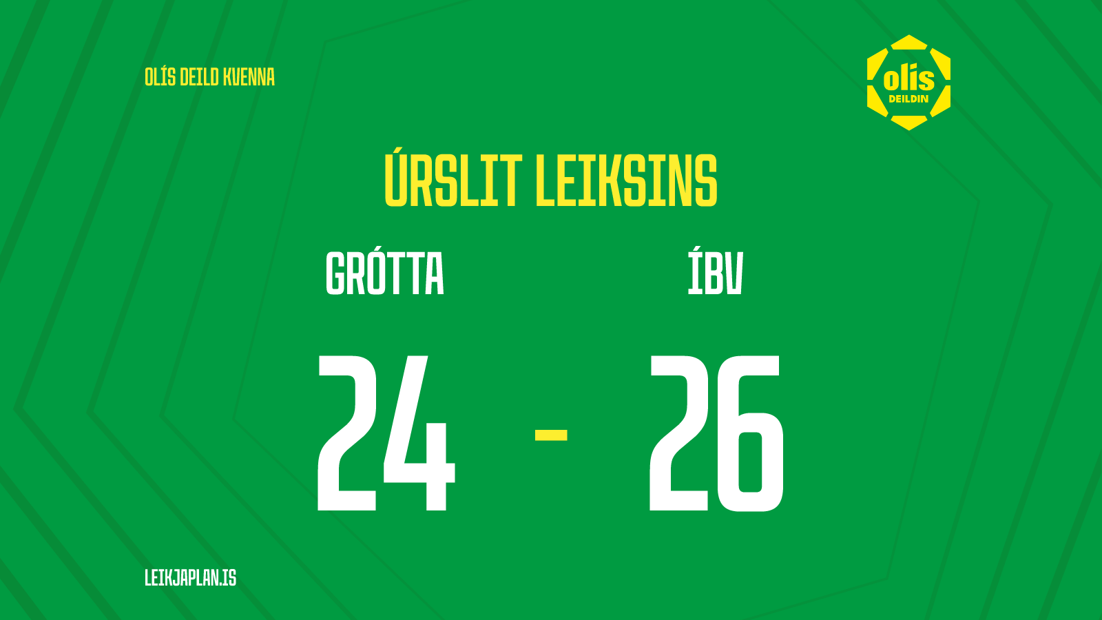 Grótta 24-26 ÍBV